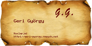 Geri György névjegykártya