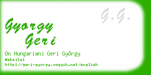 gyorgy geri business card