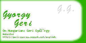 gyorgy geri business card